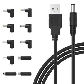 img 4 attached to 🔌 Универсальный кабель питания IBERLS 5V DC с 10 совместимыми разъемами, USB к кабелю зарядки с разъемом 5.5x2.1 мм (включая 5.5x2.5, 4.8x1.7, 4.0x1.7, 4.0x1.35, 3.5x1.35, 3.0x1.1, 2.5x0.7, Micro USB, Type-C, Mini USB)