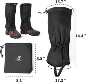 img 1 attached to 🦈 SHARKMOUTH Adjustable Waterproof Leg Gaiters for Men and Women - Ideal for Hiking, Hunting, Skiing, Walking, Mountain Climbing, Snowshoeing & Outdoor Work