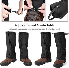 img 2 attached to 🦈 SHARKMOUTH Adjustable Waterproof Leg Gaiters for Men and Women - Ideal for Hiking, Hunting, Skiing, Walking, Mountain Climbing, Snowshoeing & Outdoor Work