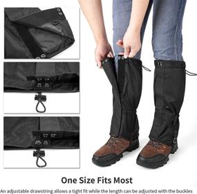 img 3 attached to 🦈 SHARKMOUTH Adjustable Waterproof Leg Gaiters for Men and Women - Ideal for Hiking, Hunting, Skiing, Walking, Mountain Climbing, Snowshoeing & Outdoor Work