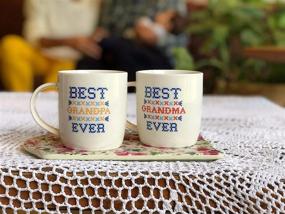 img 3 attached to Triple Gifted Grandma and Grandpa Coffee Mugs - Ideal Gifts for Grandparents, Best Grandparents, Grandma 🎁 and Grandad - Father's Day & Mother's Day from Grandkids, Grandchildren, Christmas - Set of Gift Cups