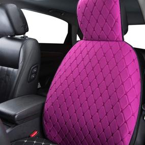 img 1 attached to 🚗 CAR PASS Two Tone Sideless Quilting Universal Fit Car Seat Cover - Premium Full Coverage & Easy Installation for Suvs, Vans, Sedans - One Set Package (Black with Purple)