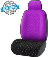 🚗 car pass two tone sideless quilting universal fit car seat cover - premium full coverage & easy installation for suvs, vans, sedans - one set package (black with purple) logo