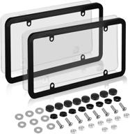 🚗 eeekit unbreakable car license plate frame holder shield combo, 2-pack - clear, for all standard us license plates, screws included logo