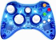 🎮 pawhits wireless controller for xbox 360 with dual motor vibration, blue gaming gamepad joypad logo