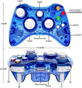 img 2 attached to 🎮 PAWHITS Wireless Controller for Xbox 360 with Dual Motor Vibration, Blue Gaming Gamepad Joypad