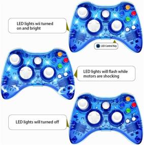 img 3 attached to 🎮 PAWHITS Wireless Controller for Xbox 360 with Dual Motor Vibration, Blue Gaming Gamepad Joypad