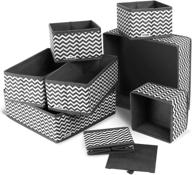 📦 ilauke drawer underwear organizers storage box foldable closet dresser drawers divider organizer fabric cloth basket bins for socks bras baby clothes - set of 8, grey логотип