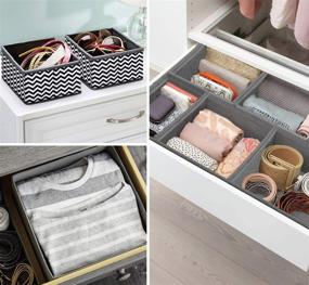 img 3 attached to 📦 Ilauke Drawer Underwear Organizers Storage Box Foldable Closet Dresser Drawers Divider Organizer Fabric Cloth Basket Bins for Socks Bras Baby Clothes - Set of 8, Grey