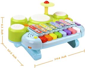 img 2 attached to 🎵 Улучшите раннее обучение с детским музыкальным Монтессори набором 3 в 1: пианино, ксилофон, барабан | Идеальный подарок для детей от 1 до 3 лет | Развивает чувствительные навыки | Образовательные и развивающие игрушки для младенцев