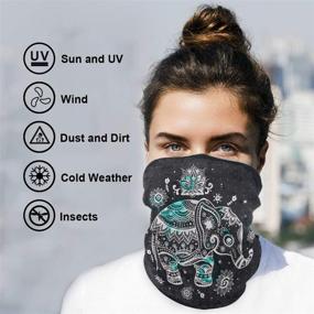 img 1 attached to Qilmy 2-Pack Anti-Droplet Face Mask with Carbon Filters - Multi-functional Balaclava, Elastic UV Face Shields for Men and Women
