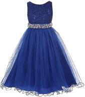 👗 dreamhigh wedding flower girl's sequin sparkling crystal waist evening dress for ages 2 to 14 logo