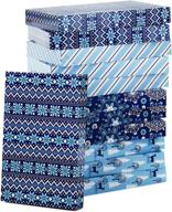 hallmark holiday shirt boxes, snowy blue pack of 12 - snowflake, stripe & reindeer patterns logo