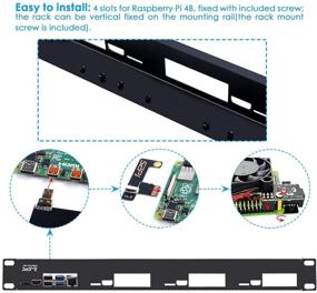 img 3 attached to GeeekPi 1U Комплект для Raspberry Pi 4B, 19-дюймовый 1U Монтаж в стойку с 4 отделениями - Включает 4 вентилятора для Raspberry Pi, алюминиевые радиаторы, платы Micro HDMI to HDMI, платы TF Card to FPC - Идеально подходит для Raspberry Pi 4B