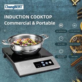 img 3 attached to Portable ChangBERT Induction Cooktop: 1800W NSF Certified Pro Chef 🔥 Professional Countertop Stainless Steel Durable Induction Burner - Perfect for Commercial Use