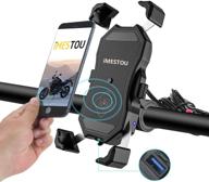 🏍️ motorcycle phone mount with wireless charging, waterproof design, 360° rotation, usb 3.0 quick charge, fits 22-32mm handlebar or rear-view mirror, compatible with 12-24v vehicles logo