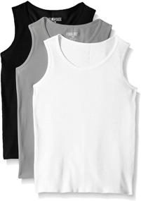 img 1 attached to Stylish Pink House Girls' 3 Piece Rib Seamless Tank Set - Perfect for Everyday Wear