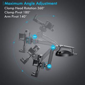 img 2 attached to 📱 IPOW автомобильный держатель для телефона - Hands-Free Dashboard Gravity держатель для телефона с выдвижным зажимом и широкой регулировкой угла для iPhone XR/XS Max/X/8/7, Galaxy S10/S9/Note 9
