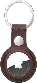 img 4 attached to 🔑 AirTag Keychain Leather, FICEPE AirTag Case, Anti-Scratch Protective Cover Holder for Apple AirTag Tracker with Key Ring – Ideal for Pets, Keys, Luggage, Backpacks – 1 Pack in Dark Brown