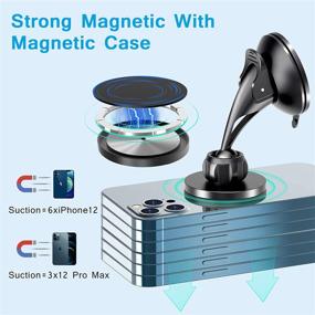 img 2 attached to 📱 Ciencimy 360° Adjustable Magnetic Dashboard Car Mount | Strong Magnet Cell Phone Holder for iPhone 12 Mini/12/12 Pro/12 Pro Max/Magsafe Case