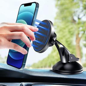 img 4 attached to 📱 Ciencimy 360° Adjustable Magnetic Dashboard Car Mount | Strong Magnet Cell Phone Holder for iPhone 12 Mini/12/12 Pro/12 Pro Max/Magsafe Case