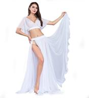 👗 royal smeela belly dance costume set: sexy chiffon skirt & tops for women - large swing dancing skirt dress - one size логотип