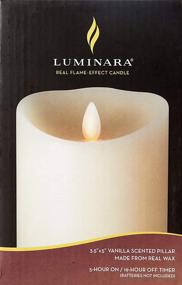 img 3 attached to 🕯️ Vanilla Honey Scented Ivory Luminara Flameless Pillar LED Candle - 5 Inch