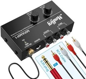 img 1 attached to 🎵 Vinyl Record Player Phono Turntable Preamp, Moukey Stereo Mini Preamplifier with RCA Input/Output, Low Noise, Independent Knob Control Operation, includes DC 5V Adapter - MPAMP1