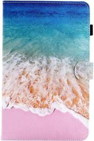 img 2 attached to 🏖️ UUcovers Stand Case for Samsung Galaxy Tab E 8.0 Inch 2016 Tablet (SM-T377A/T377V/T377P/T375/T378) with Pencil Holder Pockets - PU Leather TPU Shockproof Back Cover, Sea Beach - Enhanced SEO