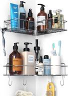 eapokcy 2 pack corner shower caddy shelf: efficient bathroom and kitchen organizer with metal hooks and 4 powerful adhesives logo