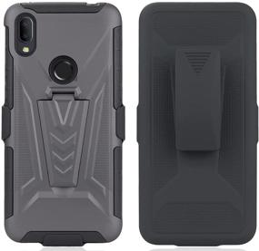 img 2 attached to 📱 Jitterbug Smart3 Phone Case with Clip, Nakedcellphone [Gray] - Durable Hybrid Cover with Kickstand and Rotating Belt Holster for Jitterbug Smart 3 (2021) - Optimized for Seniors (aka Lively Smart)