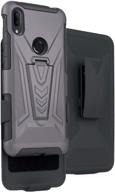 📱 jitterbug smart3 phone case with clip, nakedcellphone [gray] - durable hybrid cover with kickstand and rotating belt holster for jitterbug smart 3 (2021) - optimized for seniors (aka lively smart) logo