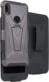 img 4 attached to 📱 Jitterbug Smart3 Phone Case with Clip, Nakedcellphone [Gray] - Durable Hybrid Cover with Kickstand and Rotating Belt Holster for Jitterbug Smart 3 (2021) - Optimized for Seniors (aka Lively Smart)