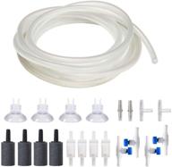 🐠 jih aquarium air pump accessory kit - 25 ft airline tubing with air stones, check valves, suction cups, connectors - clear logo