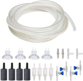 img 4 attached to 🐠 JIH Aquarium Air Pump Accessory Kit - 25 ft Airline Tubing with Air Stones, Check Valves, Suction Cups, Connectors - Clear