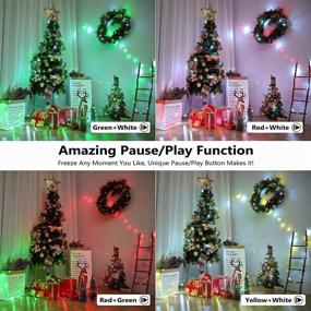 img 3 attached to BrizLabs 66ft 200 LED Multicolor Christmas Fairy Lights with Remote Control - Color Changing Christmas Lights Plugin Twinkle Tree Lights for Xmas Party Room, Unique Pause/Play Outdoor Christmas Light