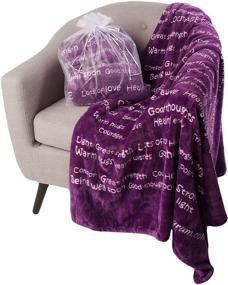 img 4 attached to 🎁 Healing Thoughts Throw Blanket: The Ultimate Recovery Gift for Friends and Loved Ones - BlankieGram Inspirational Messages in Beautiful Purple
