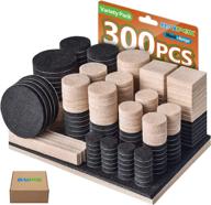 🛋️ 300 pcs furniture felt pads (black 130 + beige 110), self adhesive felt pads in various sizes, anti-scratch floor protectors for furniture legs on hard floors with 60 cabinet bumpers logo