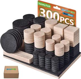 img 4 attached to 🛋️ 300 Pcs Furniture Felt Pads (Black 130 + Beige 110), Self Adhesive Felt Pads in Various Sizes, Anti-Scratch Floor Protectors for Furniture Legs on Hard Floors with 60 Cabinet Bumpers