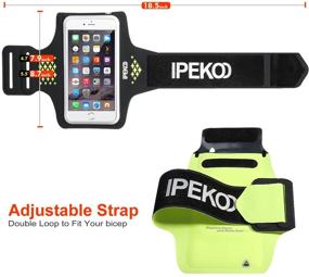 img 2 attached to 📱 Ipekoo iPhone 6/6 Plus Armband - Sports Running Armband for iPhone 6s Plus / 6 Plus/ 6, Exercise Workout Gym Sportband with Key Holder &amp; Card Slot - Gray, 4.7 Inch