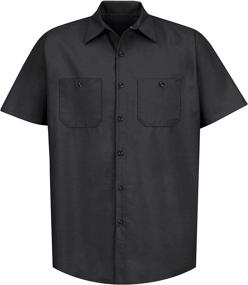 img 2 attached to 👕 Red Kap Men's Black Industrial Work Shirt, Regular Fit, Short Sleeve - 2X-Large