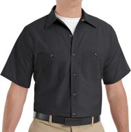 👕 red kap men's black industrial work shirt, regular fit, short sleeve - 2x-large logo