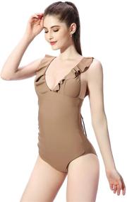 img 2 attached to Soyml Swimsuit Monokini Control Swimwear Women's Clothing