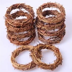 img 1 attached to 🎄 Ruisita 16 Pieces Grapevine Wreaths: Perfect Christmas Rattan Wreath Garlands for Crafts, Weddings, and Holiday Decor (16, 3 inches)