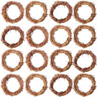 🎄 ruisita 16 pieces grapevine wreaths: perfect christmas rattan wreath garlands for crafts, weddings, and holiday decor (16, 3 inches) логотип