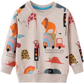 img 4 attached to Sweatshirts Crewneck Pullover Toddler Cars 8065