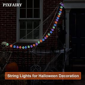 img 1 attached to 🎃 Halloween Decorations String Lights: 30 Waterproof Cute Eyeball LEDs for Festive Outdoor Decor, 8 Modes, Multi-Colored