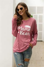 img 3 attached to Vaise Women's Mama Bear Shirt: Comfy Long Sleeve Tunics with Pockets