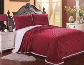 img 1 attached to 🧥 Elegant Comfort Luxury Sherpa Blanket - Full/Queen Size, Burgundy Micro-Sherpa Ultra Plush Blanket