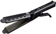fast heating hair flat iron: 60w hair straightener with adjustable temperature -nano ptc technology - 1.77 inch wide plate - ideal for dry/wet hair at home salon - black logo